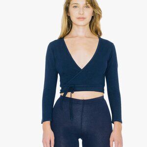 WHITE American Apparel Women's Cotton Spandex Julliard Long Sleeve Top WHITE